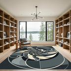 Monochromatic Golden Ratio Spiral Swirl Rug