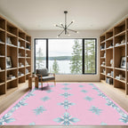 Pink Sky Blue Starburst Accents Rug