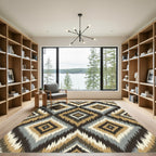 Earthy Diamond Zigzag Medallion Rug