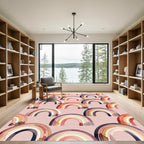 Blush Watercolor Arch Rainbow Abstract Rug