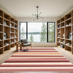 Terracotta Rose Subtle Stripe Arrangement Rug