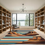 Earthy Canyon Landscape Horizon Rug