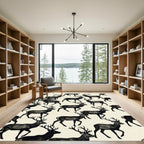 Elegant Monochrome Stags in Nature Rug