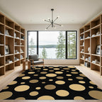 Golden Dot Cluster Black Rug