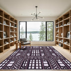 Dark Plum Lattice Window Repeat Rug