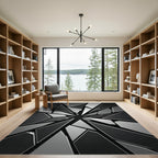 Monochrome Geometric Fractured Shard Rug