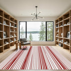 Deep Red Vertical Stripes Rug