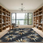 Modern Gold and Gray Starburst Rug