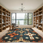 Southwestern Cross Stars Pattern Rug