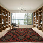 Antique Bronze Medallion Lattice Rug