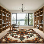 Ornate Golden Amber Acanthus Scroll Tapestry Rug