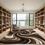 Chocolate Swirl Abstract Flowing Rug