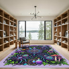 Mystical Purple Spider Mandala Enchanted Forest Rug