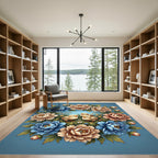 Charming Chicks among Peonies Floral Wreath Rug