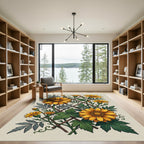 Golden Daisy Trellis Botanical Rug