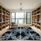 Crystal Ice Snowflake Pattern Rug