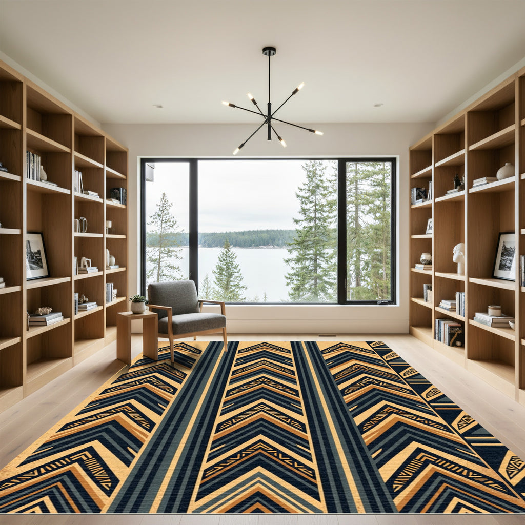 Triangular Chevron Stripes Geometric Abstract Rug