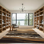 Earthy Toned Abstract Ocean Waves Rug