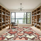 Romantic Victorian Floral Heart Tapestry Rug