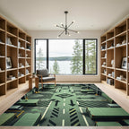 Industrial Green Directional Arrow Ground Rug