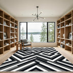 Monochrome Geometric Optical Illusion Rug