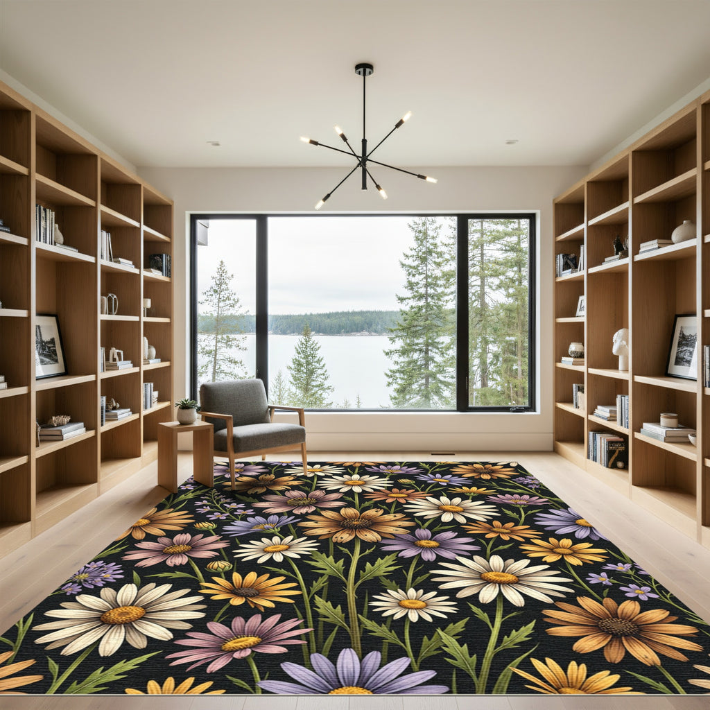 Multicolor Daisy Garden Floral Rug