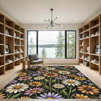Multicolor Daisy Garden Floral Rug