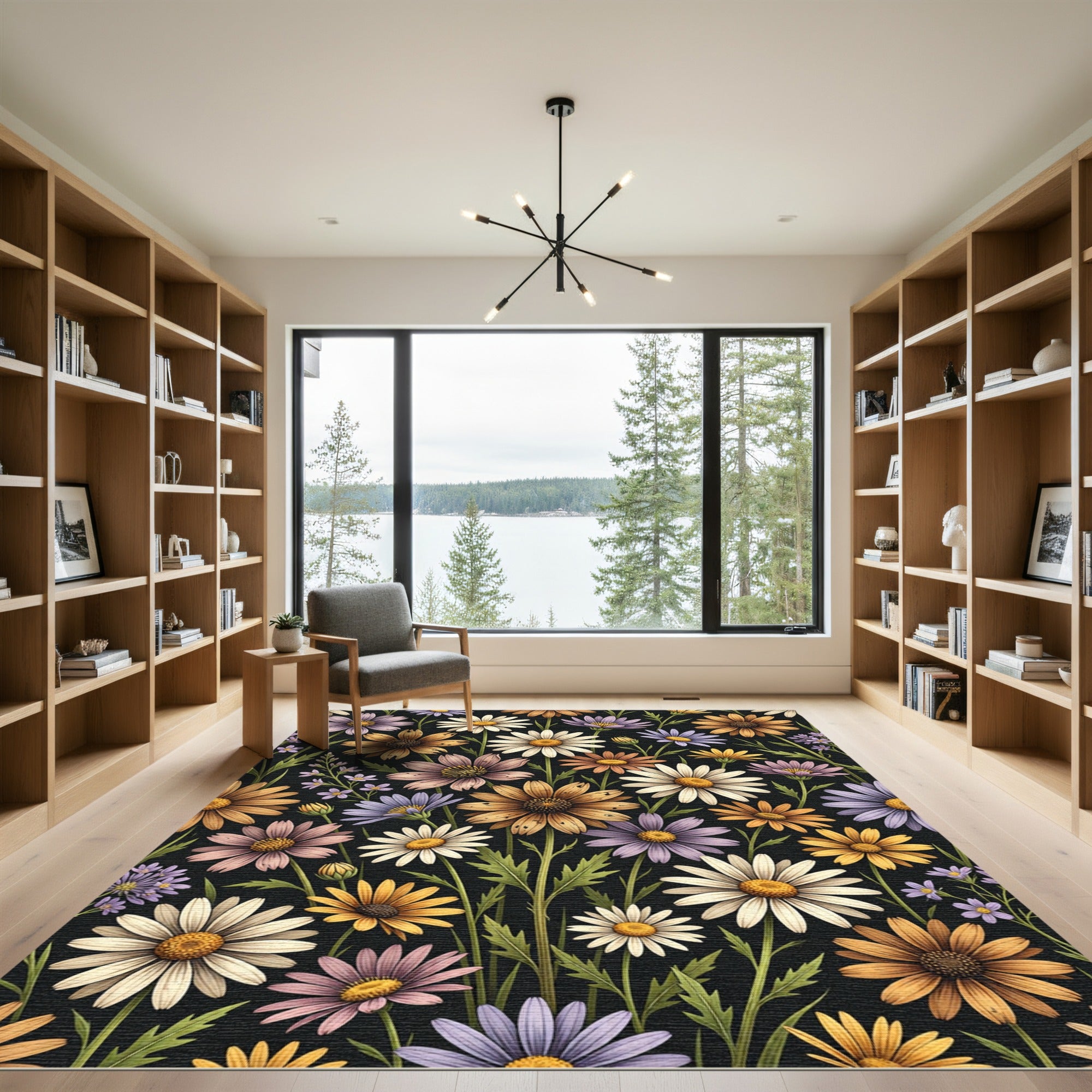 Multicolor Daisy Garden Floral Rug