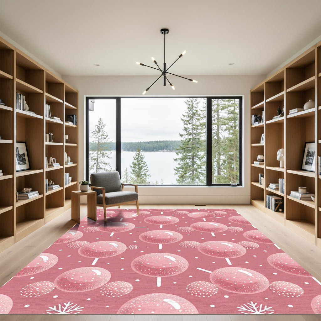 Pink Lollipop Snowfall Candy Rug