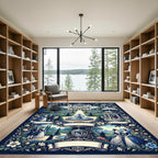Regal Palace Garden Court Scene Rug