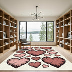 Distressed Eroded Rose Heart Collage Rug
