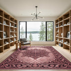 Ornate Rose Gold Medallion Rug
