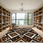 Earthy Diamond Ikat Medallion Rug