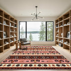 Earthy Ram Head Tribal Stripe Rug