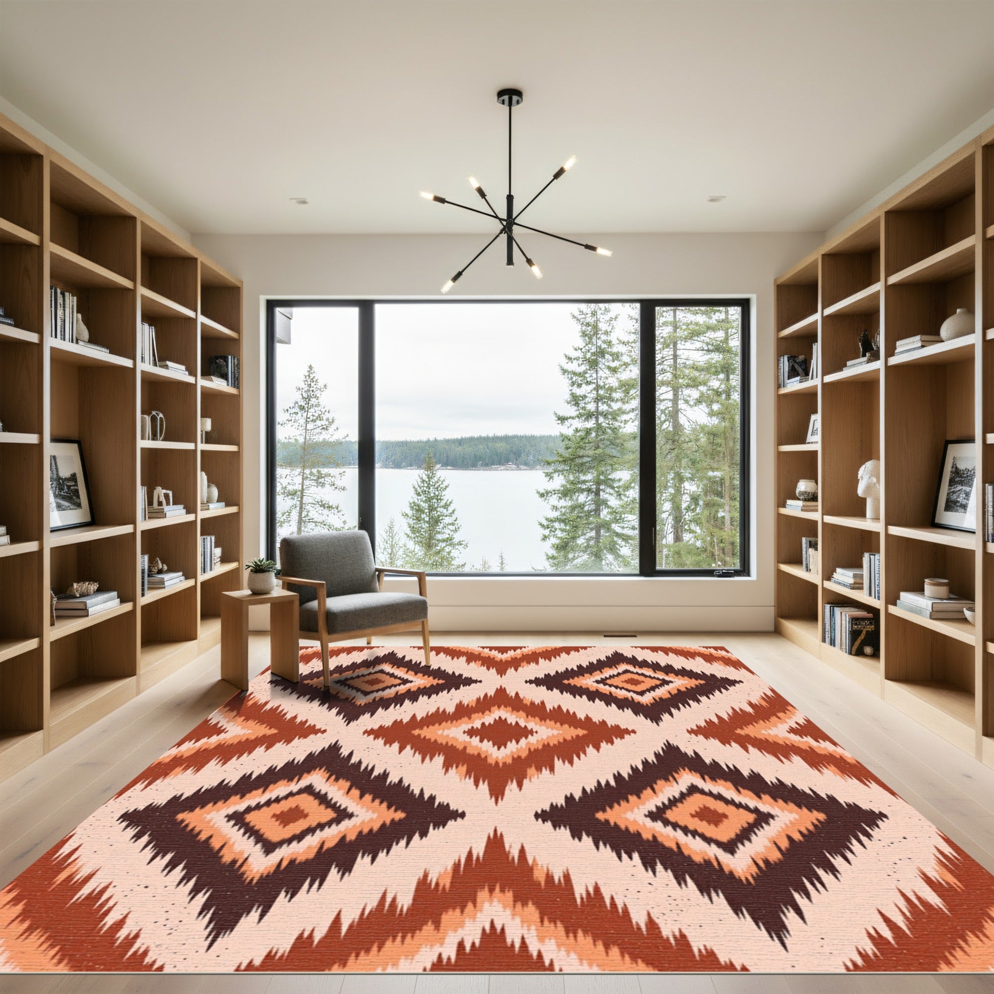 Earthy Toned Diamond Ikat Rug