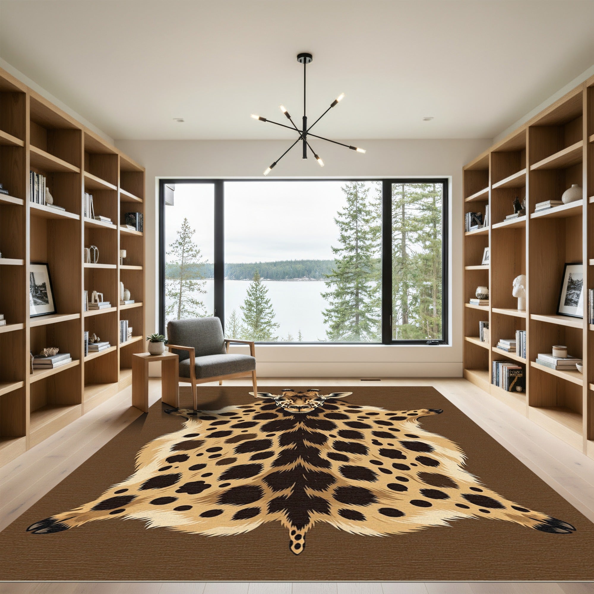 Safari Giraffe Spots Faux Fur Rug