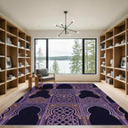 Elegant Purple Geometric Archway Window Rug