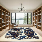 Majestic Soaring Eagle Feather Composition Rug