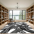 Monochrome Abstract Animal Print Flow Rug