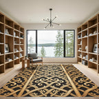 Golden Interlocking Arabesque Trellis Rug