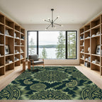 Olive Green Mandalas Paisley Radiance Rug
