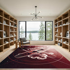 Crimson Abstract Stardust Galaxy Rug