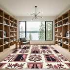 Blush Pink Botanical Window Garden Rug
