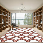 Copper Geometric Honeycomb Interlocking Grid Rug