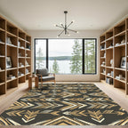 Golden Tribal Arrows Background Rug