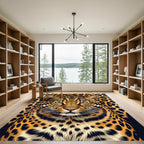 Golden Leopard Spots Face Rug
