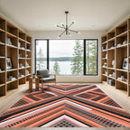 Geometric Coral Peach Angular Intersecting Lines Rug