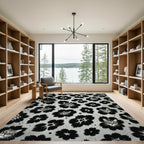 Gray Feline Flower Collage Rug