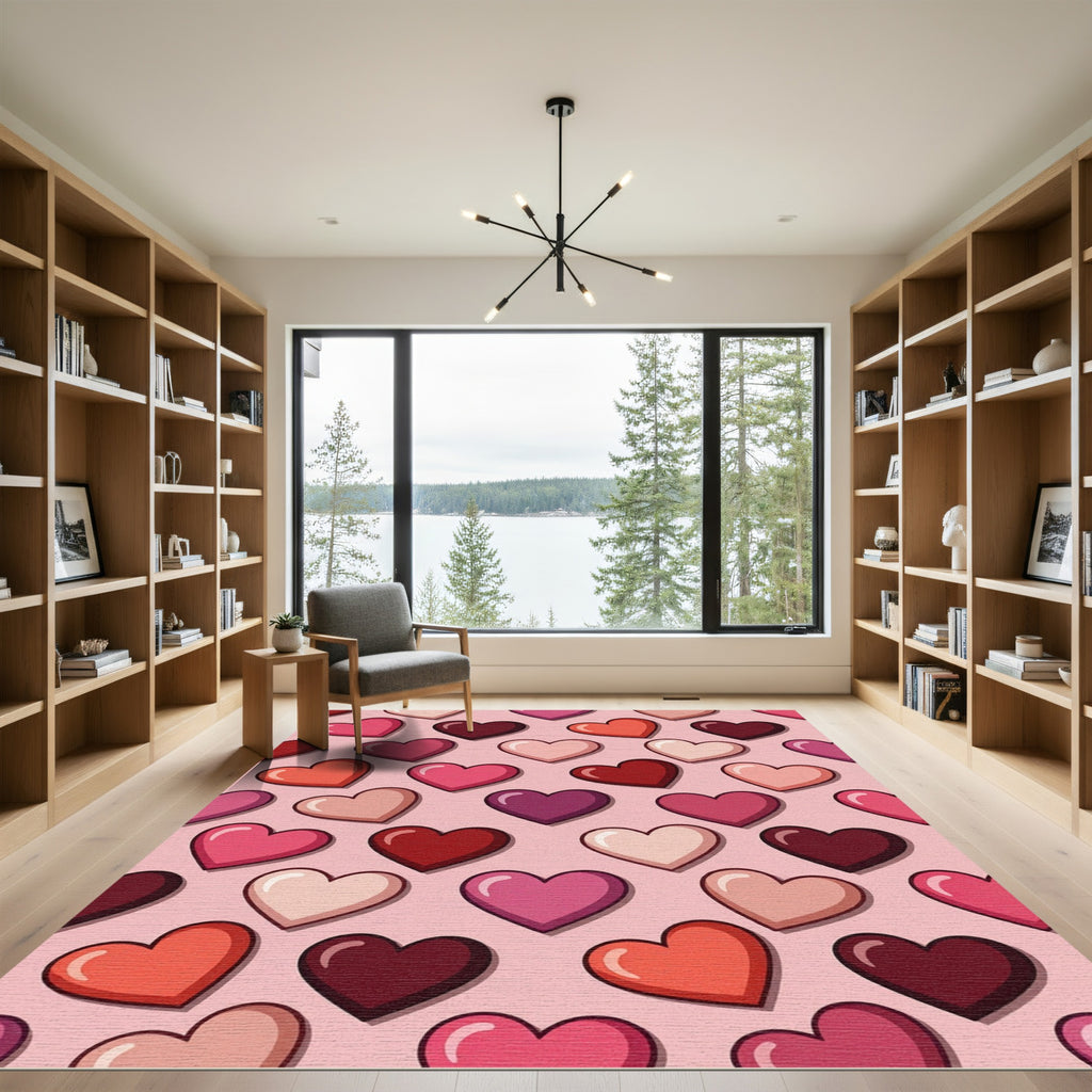 Rose Heart Collage Rug