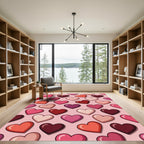 Rose Heart Collage Rug